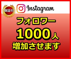 Instagramフォロワー1,000人増加します 1,000人から10万人までご対応できます。