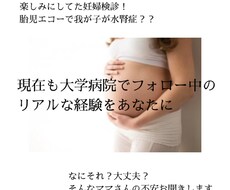 胎児エコーで水腎症と言われたママさん、お話聞きます イメージ1