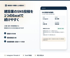建設業のSNS投稿作成補助Excelを作ります 工種・目的・現場情報から投稿文のたたき台を組み立てます