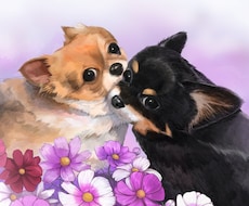 ペットの似顔絵をキャンバスに印刷してお届けします イメージ1