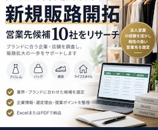 アパレルの新規販路候補を調査します イメージ1