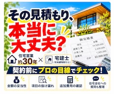 住宅会社の見積書をプロの目線で確認します イメージ1