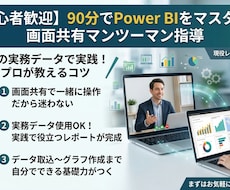 Power BIレクチャーします 使い方を画面共有でマンツーマン指導
