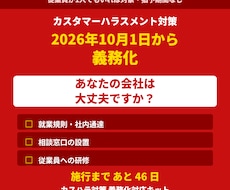 カスハラ義務化対応の規程・研修資料を納品します イメージ1