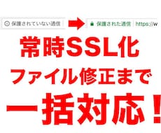 常時SSL化、ファイル修正まで一括解決します 【法人様用】常時SSL化。実績多数の私にお任せください