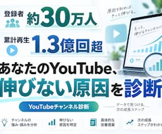 登録者30万人の経験からYouTubeを診断します イメージ1