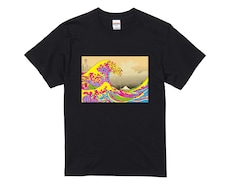 プリントTシャツカラーお選びできます 浮世絵のデザインプリントTシャツになっています。