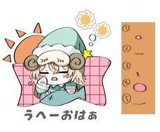 おはようおやすみゆるらふデフォルメ２キャラ描きます サムネやSNSなどでの挨拶時などに使えます！