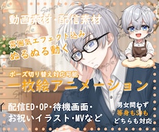 配信ED・OP・待機画面に！動くイラスト制作します 配信者向けOP・ED・待機画面をアニメーションで華やかに彩る