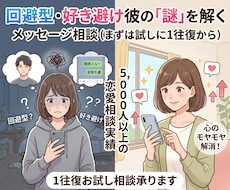 回避型、好き避けのお相手とのお悩み相談します メッセージ相談です、まずは試しに１往復から承ります。