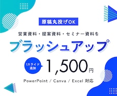 原稿丸投げOK｜資料をブラッシュアップします 内容や目的に合わせて、読み手に伝わりやすい資料へ整えます。