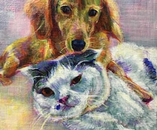 あなたの大切な人、ペットを絵画にします アクリル画　F0サイズです。心を込めて制作致します。