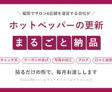 ホットペッパーの更新を毎月まるごと納品します イメージ1