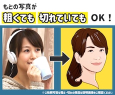 明るく生き生きとした似顔絵お描きします 髪型や表情の調整OK！元の写真が粗く切れていてもOK！