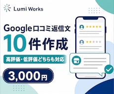 Google口コミの返信文を10件作成します イメージ1