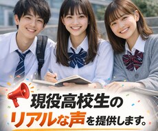 今の高校生のリアルな声を届けます イメージ1