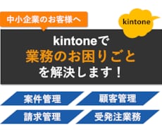 kintoneで業務システムを開発します 御社専用システムで業務効率化をワンストップでサポート