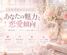 生年月日からあなたの魅力と恋愛傾向を占います イメージ1