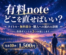 有料noteの無料部分を診断し改善点を3つ伝えます イメージ1