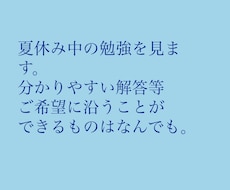 夏休み期間中勉強見ます イメージ1