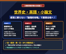 慶應特化！世界史・英語・小論文の相談に乗リます イメージ1