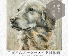 愛犬を手描きでオーダーメイドの肖像画にします 大切な思い出を、暮らしの中に飾る一枚に。