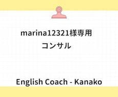 marina12321様専用コンサルになります イメージ1