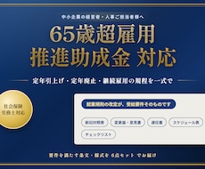 65歳超雇用推進助成金対応の就業規則を改定します 定年引上げ・定年廃止・継続雇用の規程を一式で