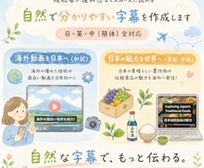 食の知識と語学力で、自然な字幕にします 新規出店につき丁寧に対応！海外発信も日本向けもお任せください