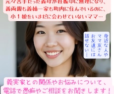 義実家との関係やお悩みなど、愚痴を聞きます イメージ1