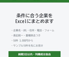 条件に合う企業リスト・店舗リストを作成しますます イメージ1