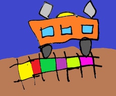 お子様が描いた絵を素敵なデジタルイラストにします