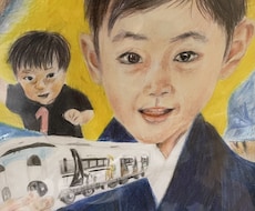 色鉛筆でお子さん、家族、大切な方の似顔絵を描きます イメージ1
