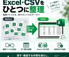 複数のExcel・CSVを1つにまとめます イメージ1
