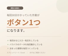 毎回やっている入力・集計作業を自動化します イメージ1
