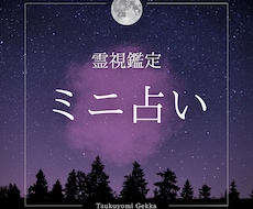 ミニ占い⋆☽　短時間で迷いを晴らします お手軽でも本格的な鑑定で心を軽くするヒントをお届けします