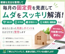 固定費・生活費の見直し　整理してムダを解消します イメージ1