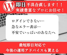緊急対応 WordPressのエラーを復旧します イメージ1
