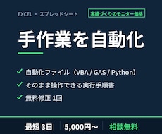 Excelの手作業、まるごと自動化します イメージ1