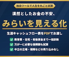 将来のお金の不安をライフプラン表で見える化します イメージ1