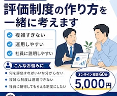 少人数会社向けに評価制度の作り方を一緒に考えます 複雑すぎて運用できない制度ではなく使いやすい評価の仕組み整理