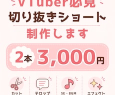 VTuber・配信者向け！ショート動画を編集します イメージ1