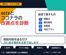noteとココナラ改善点を診断します イメージ1