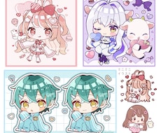 ミニっとキュートなSDイラストを描きます 動画や配信用、グッズ、ラインスタンプなどなど！