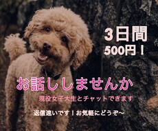 仲良くチャットします 20歳の現役女子大生とチャットしたい方へ