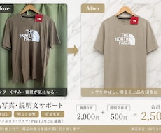 フリマ／ＥＣサイトなど画像加工＋説明文章作成します フリマ／ＥＣサイト／メルカリなど画像加工【３枚＋説明文作成】