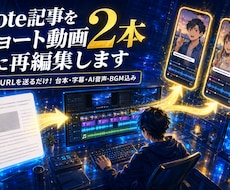 note記事をショート動画2本に再編集します イメージ1