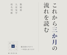 数秘術・九星気学・姓名判断で3か月を鑑定します イメージ1