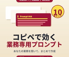 業務に効くAI依頼プロンプトを代行します AI初心者歓迎です！ChatGPT、Claude等対応