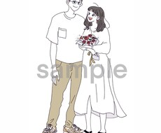 ファッションイラスト描きます お目目キラキラのシンプルなイラストを描きます。